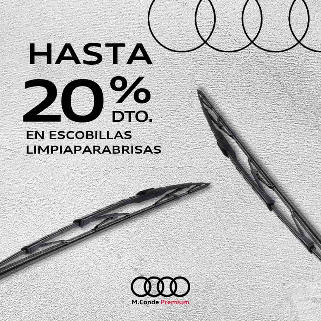 Hasta 20% de descuento en escobillas limpiaparabrisas